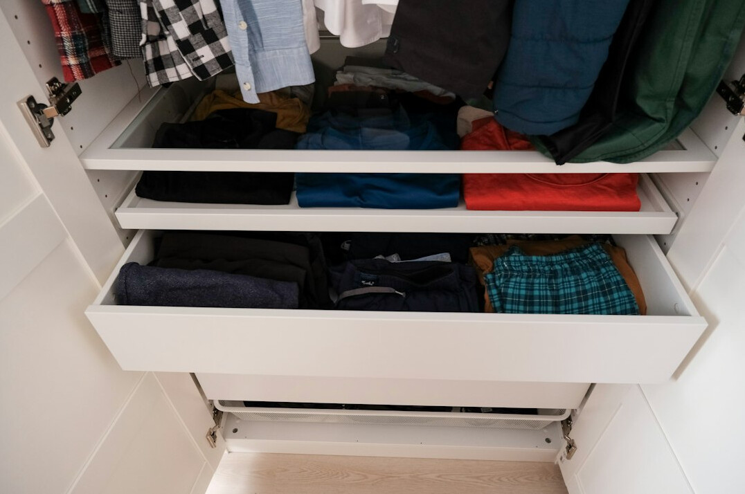 neat bedroom closet